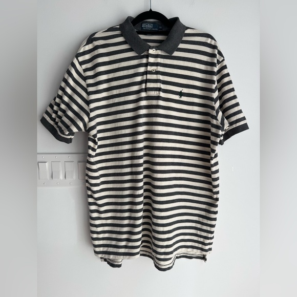 Polo Ralph Lauren Other - Vintage Polo Ralph Lauren Short Sleeve Polo Gray Striped Size XL